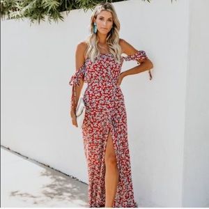 VICI Birch Lane Floral Off The Shoulder Maxi Dress